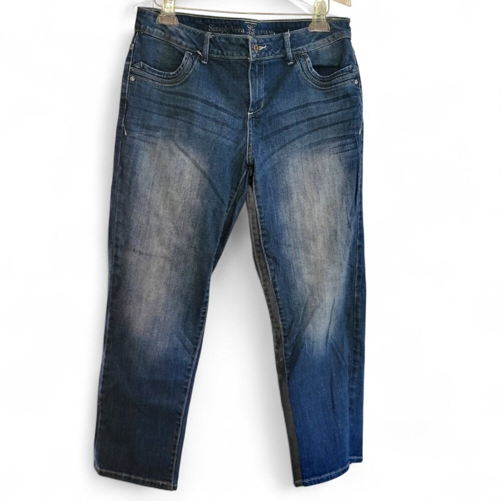 Simply Vera by Vera Wang Jeans Medium Wash Mid Rise Stretch Bootcut, Size 12 EUC